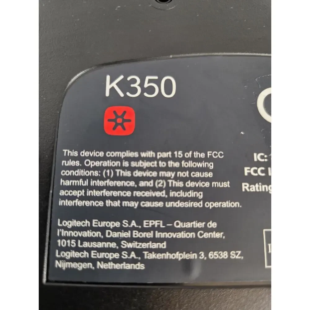 Logitech K350 Y-RBN90 Wireless Wave Ergonomic Keyboard - US - Black (920-001996)
